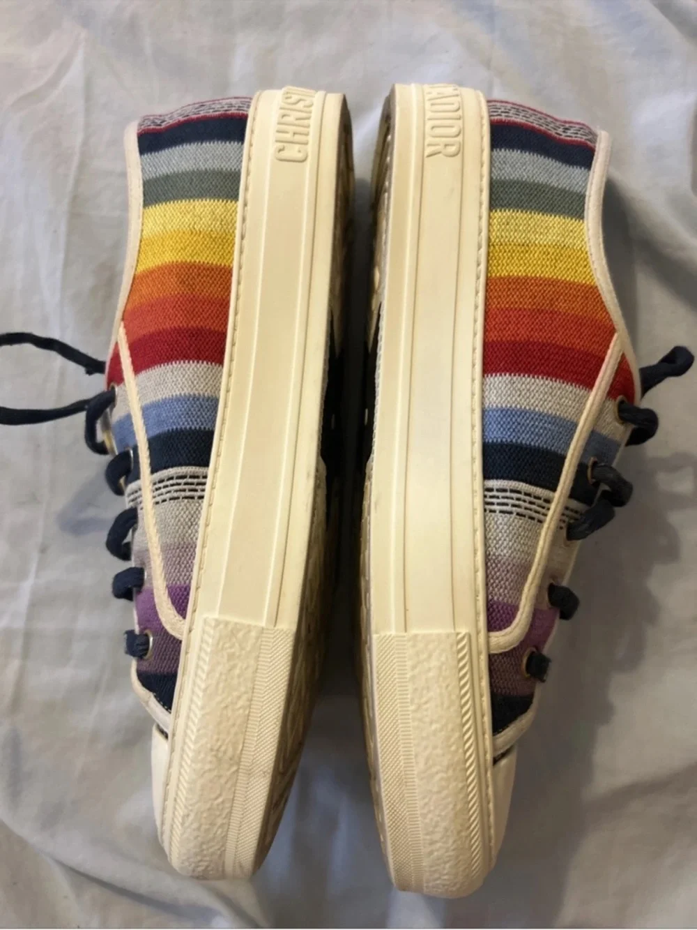 Christian Dior Canvas Rainbow Walk'N'Dior Sneakers 40 Multicolor Gucci Ladies - Picture 3 of 11